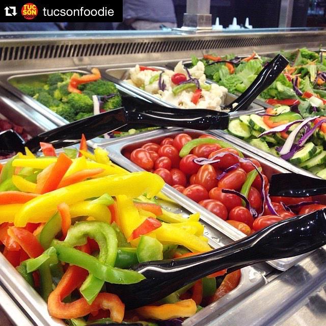 #Repost <a href="/tucsonfoodie/">Tucson Foodie</a>
・・・
Stocked salad bar for Johnny Gibson's soft opening in downtown #Tucson