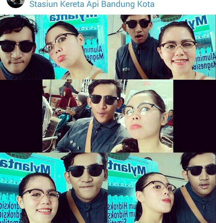 Selfie engga sengaja sama anita di stasiun bandung hahaha.😄😃😝 #mylantacepatlengkap <a href="/rasefmbandung/">RASE FM BANDUNG</a>. Fahmi_20 Anita_21