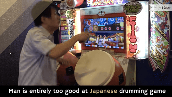 GuyKawasaki's tweet photo. Man is entirely too good at Japanese drumming game [video] http://t.co/lfqt1DOgcG http://t.co/kxaPLw2s4T