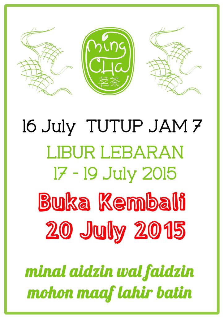 Mingcha libur lebaran