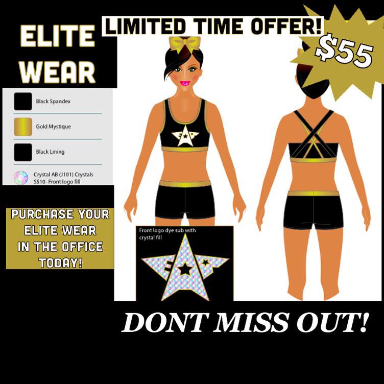 EAAcheer's tweet photo. ELITE PRACTICE WEAR IS AVAILABLE TO PURCHASE! STOP IS THE OFFICE TO ORDER YOURS TODAY! http://t.co/TpmCtQuIcC