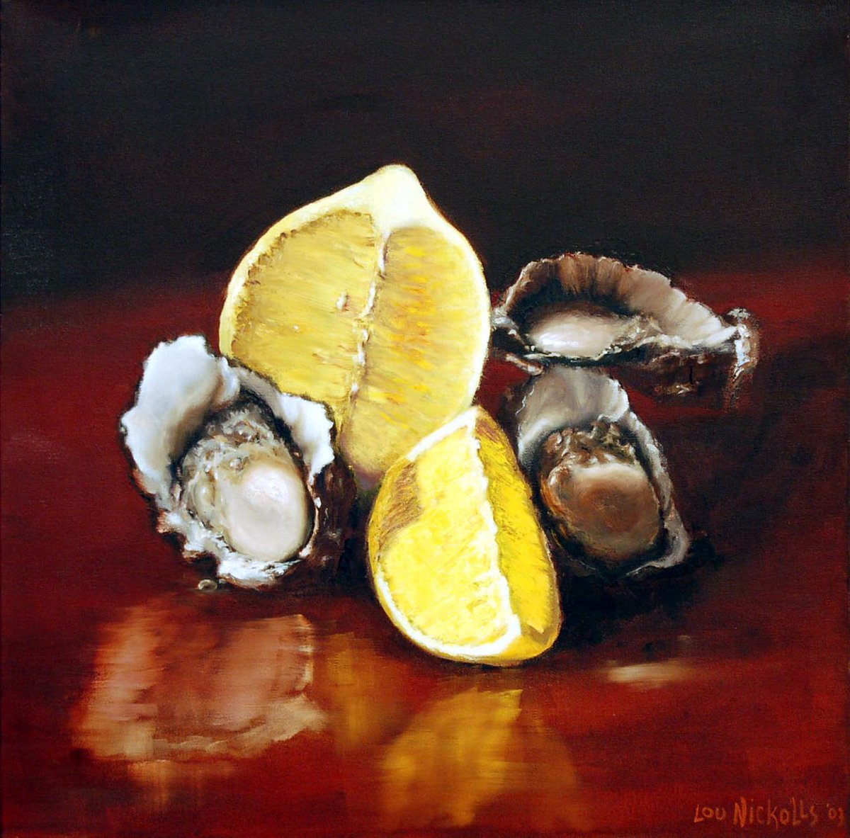 CooksHillGall's tweet image. Lou Nickolls | Oysters | 2006 | 50.5 x 50.5 cms | Oil on Canvas | $900 | BUY &amp;gt; bit.ly/UjVs9a