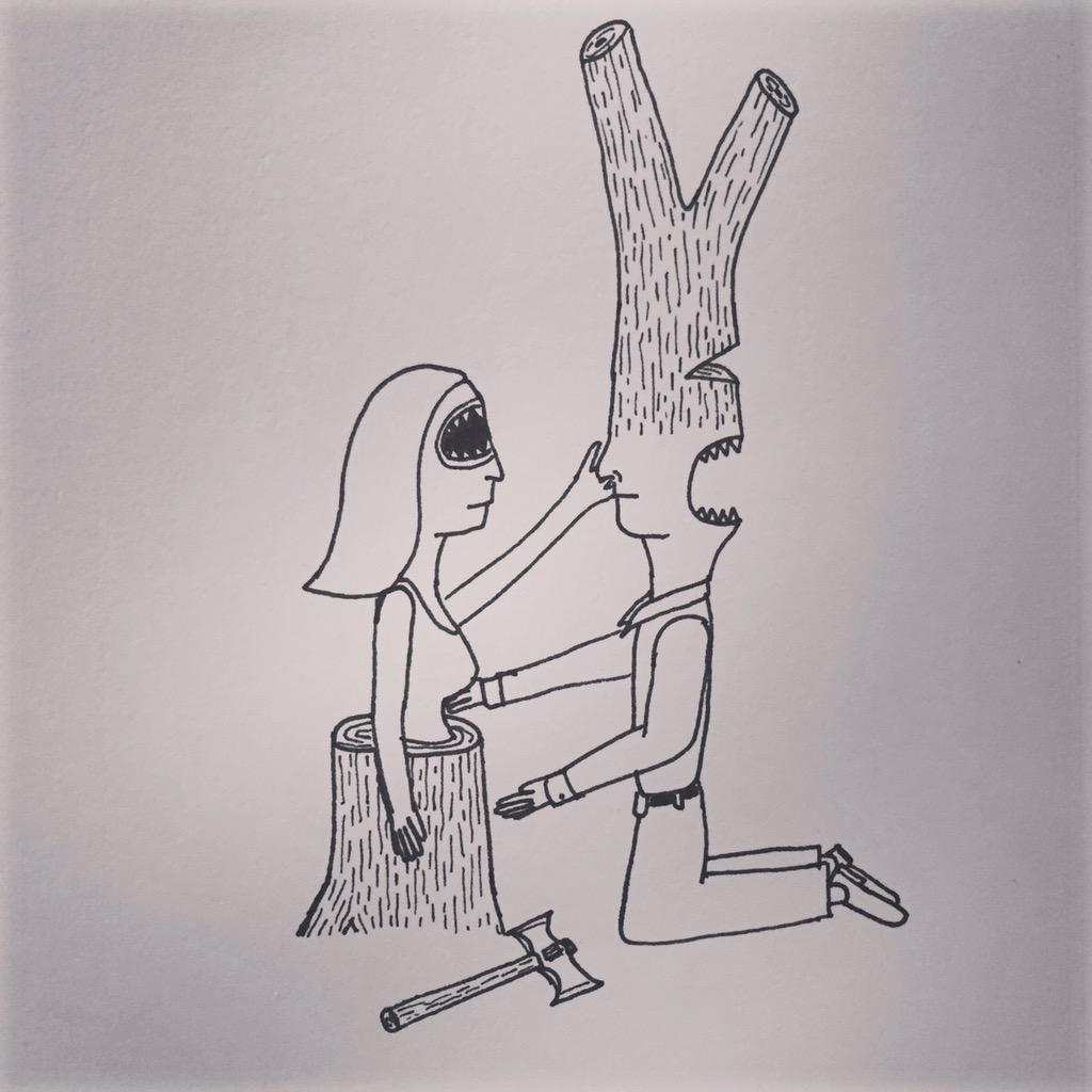 MatthewSweesy's tweet image. #art #illustration #drawing #love #tree #comic #cartoon #lovers #treepeople #LosAngeles