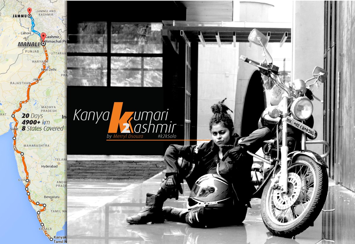 AvengerUnited's tweet photo. Over 4900 km of adventure covered. Her exhilarating #solo journey to #Kashmir continues…#k2kSolo @MerrylKd http://t.co/8KkfVaCg8x