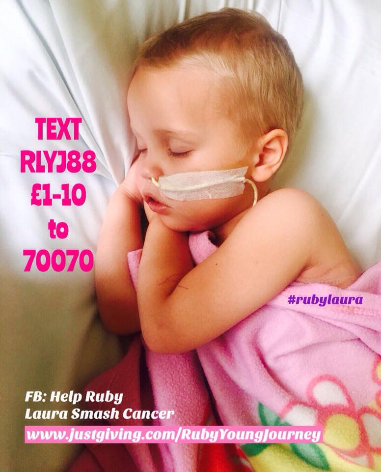 ChapterEvent's tweet image. Please help @rubylaurayoung , so young and so poorly. #Neuroblastoma is evil. Pls RT or donate £1 x @ufc