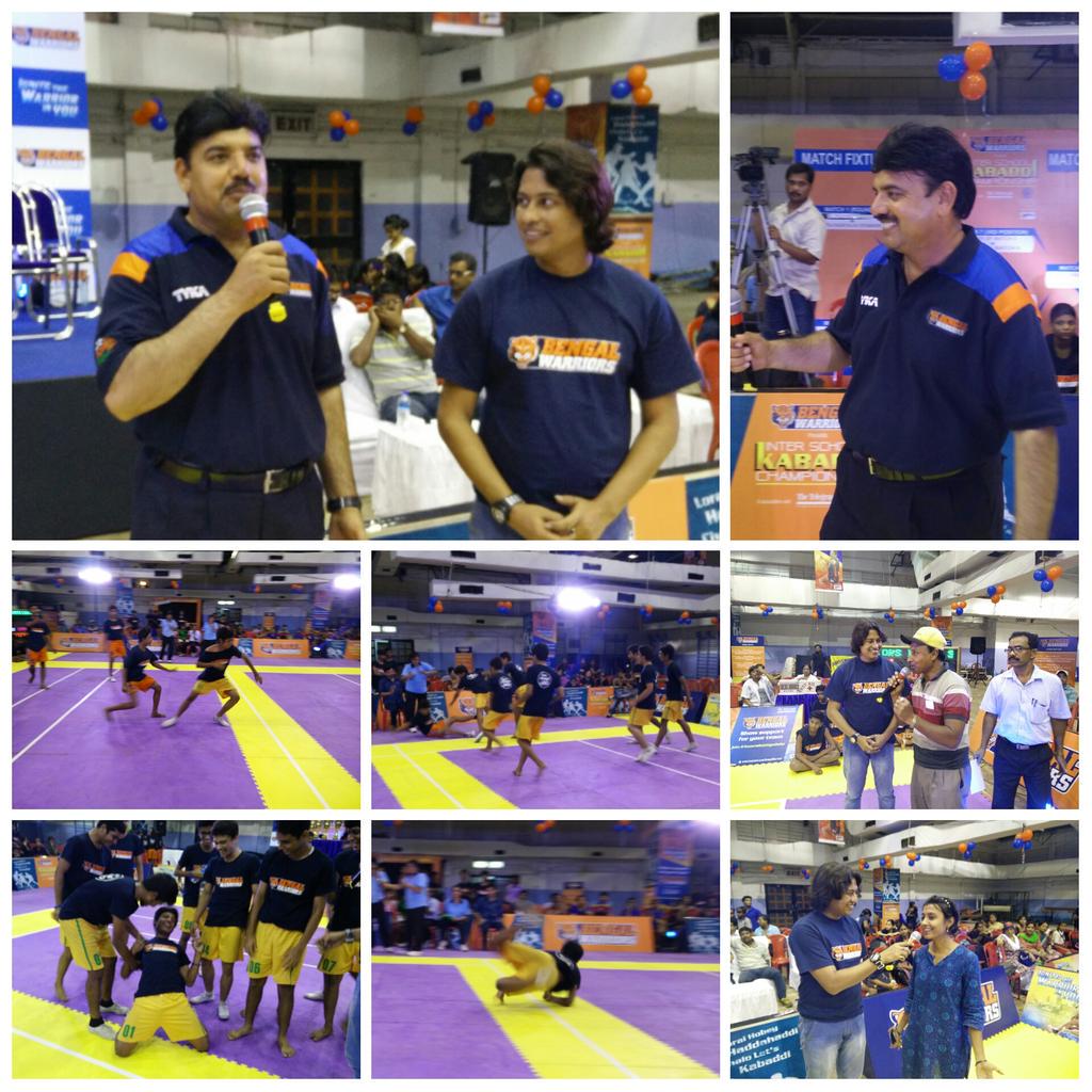 Bengalwarriorz's tweet photo. Motivated by coach RN Sharma's speech, the boys are bringing their 'A game' in the all important quarterfinals! http://t.co/LL0Ds7KepM