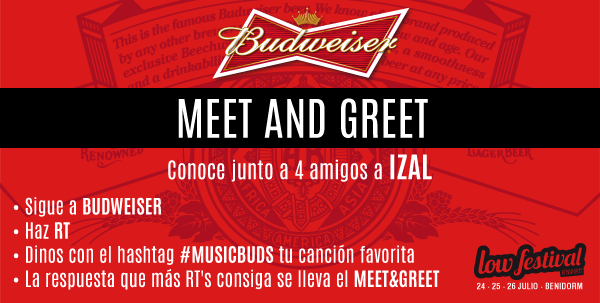 LowFestival's tweet photo. Conoce y pregunta por su nuevo single a @IZALmusic gracias a @Budweiser_es. Sigue las instrucciones. ¡Tenéis 24h! http://t.co/ckxVUvlAGZ