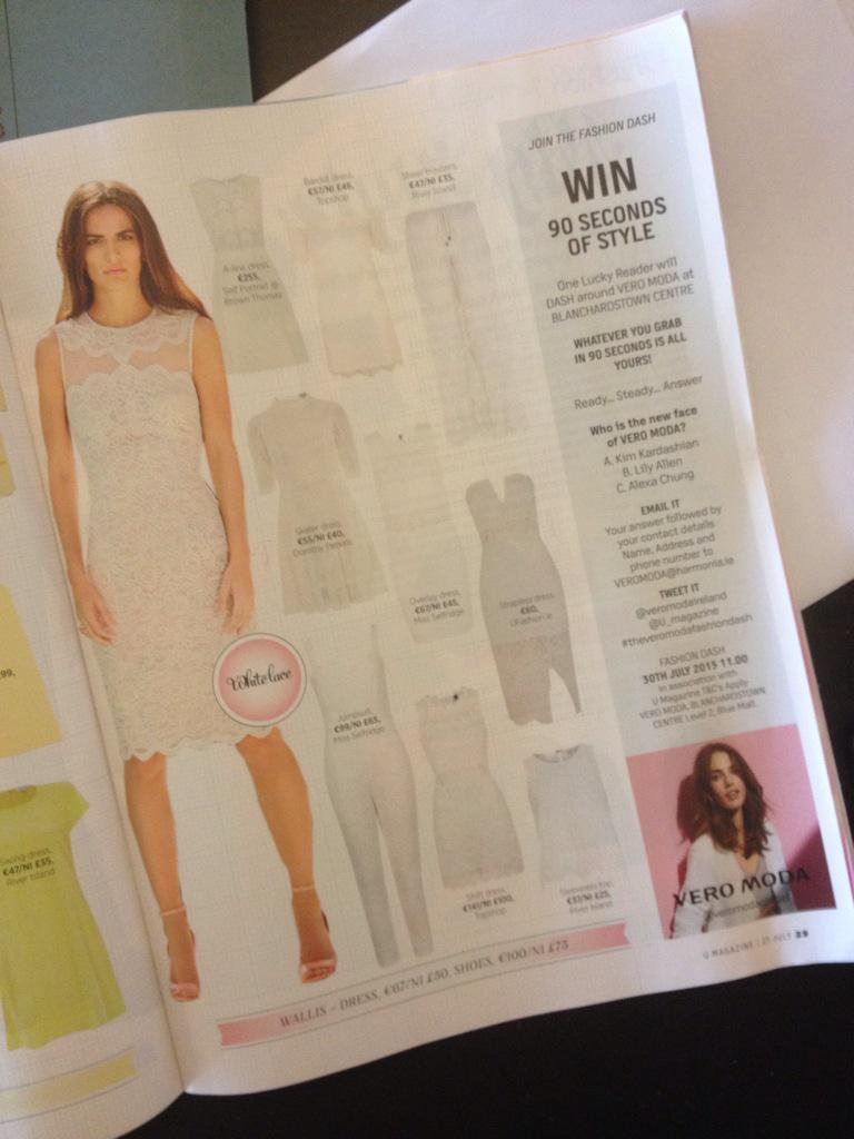 Loving @U_Magazine check it out #theveromodafashiondash 90 seconds of style #competition <a href="/blanchcentre/">blanchardstowncentre</a> 30/7 #newstore