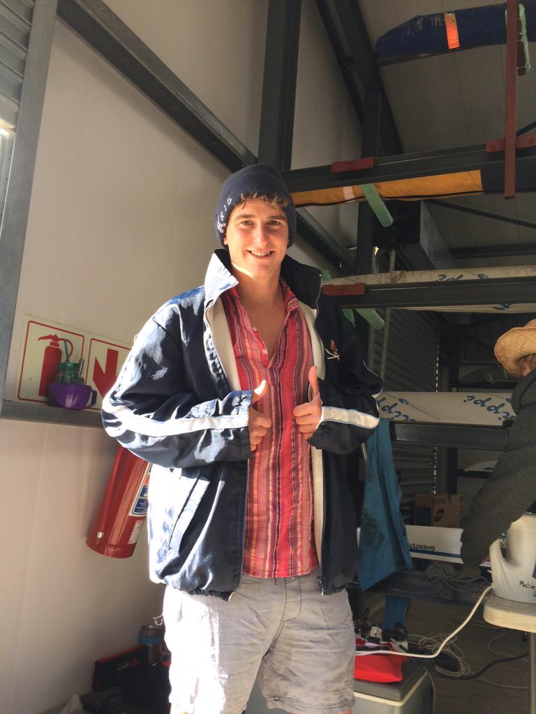 #2015ElginCamp | Rower Murray 'Camp is cold and fun!' Whilst about to enjoy some much needed breakfast #lifeofarower