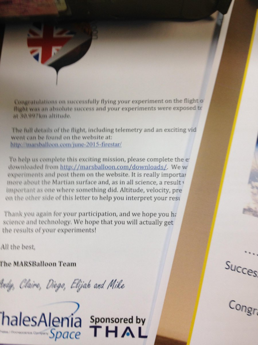 ScienceclubCBC's tweet photo. our #spacecooking has returned with a certificate too, thanks @marsballoon its been a lot of fun being involved http://t.co/Jd3CtLLqiv