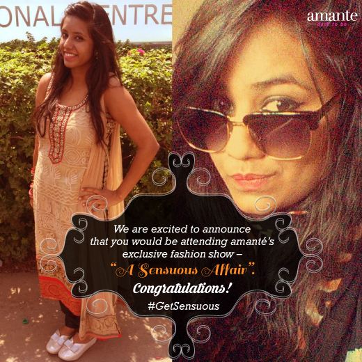 amanteIndia's tweet photo. Congratulations,@aneri_jain &amp; @e2565f01eaa440f ! You are the winners of #GetSensuous contest. http://t.co/XFIzBPM51j