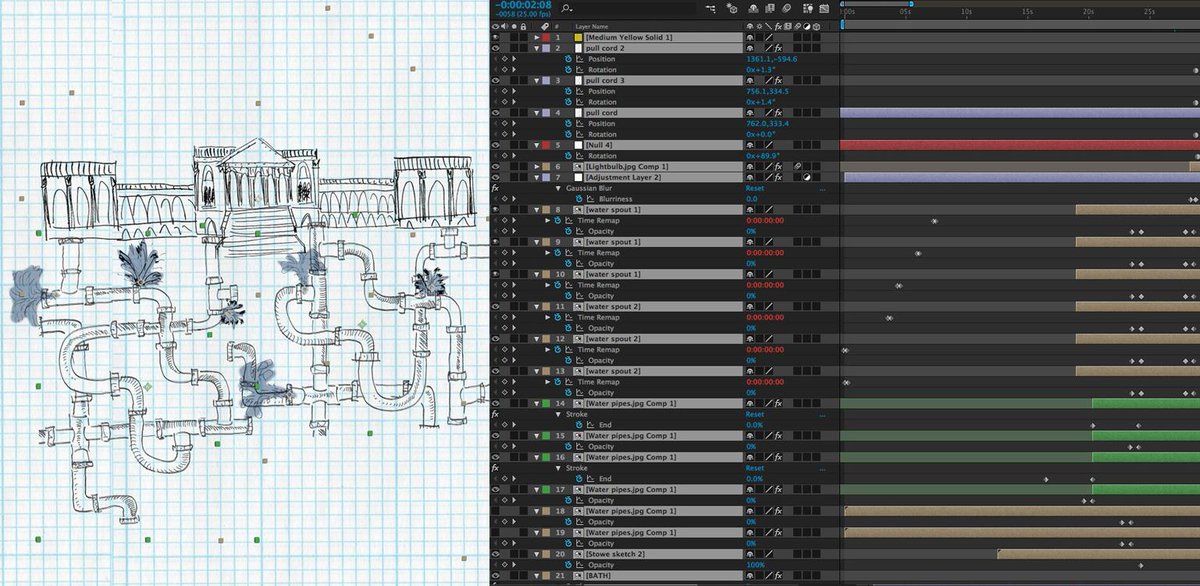Today's work in progress at <a href="/CentreScreenUK/">Centre Screen</a> final animation tweaks of <a href="/ChiaraAmbrosio/">Chiara Ambrosio</a> illustrations for <a href="/StoweHouse/">Stowe House</a>