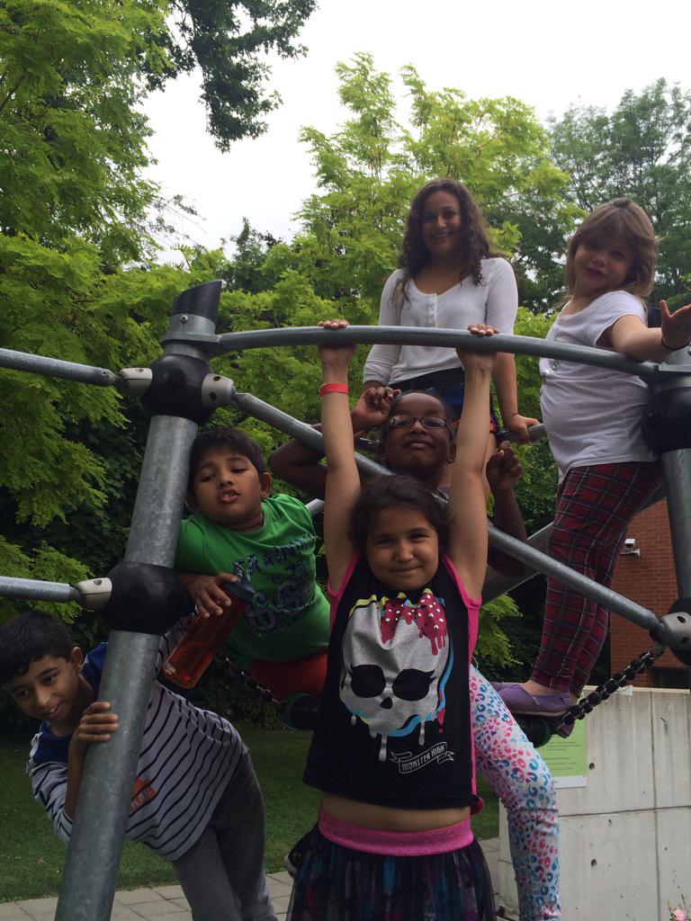 LeapCamp2015's tweet photo. Just monkeying around during lunch recess #LeapCamp2015 @Leacock_Fdn @branksomehall http://t.co/zjyIjNK65N