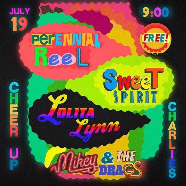 sweetspiritband's tweet photo. Let us do you right this Sunday w/ @123Drag @PerennialReel &amp; Lolita Lynn of @MagiaNegraBand at @CheerUpCharlies http://t.co/PYkLjL2yko