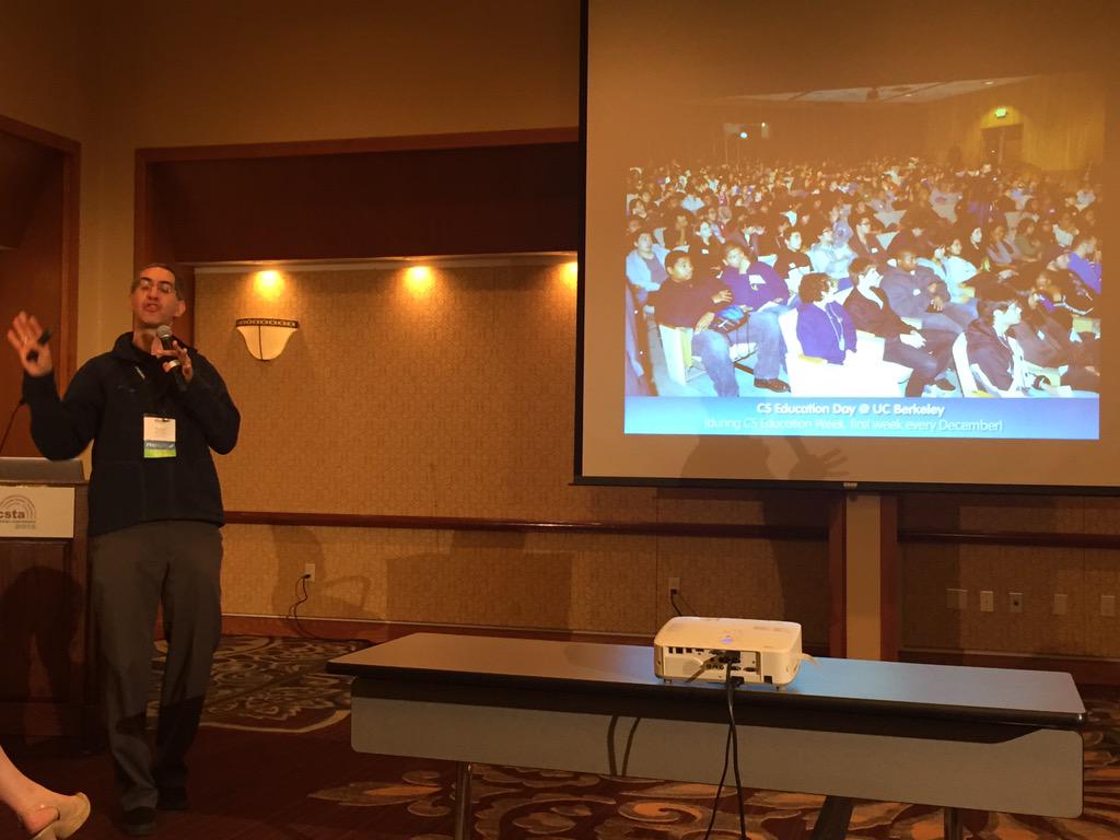 BTwarek's tweet photo. BJC: "The goal of this class is to learn a lot and HAVE FUN." --Dan Garcia, @UCBerkeley @LPFI #CSTA2015 http://t.co/veINRrKzrJ
