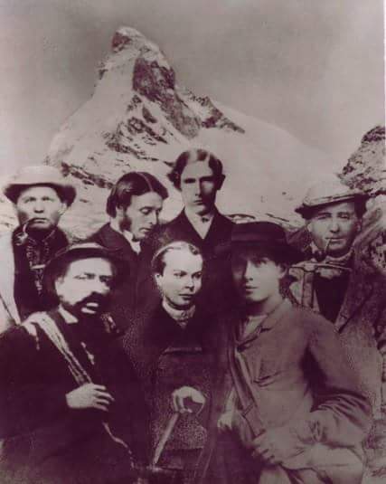 patagonica_'s tweet image. Un 14 de Julio, hace 150 años, #EdwardWhymper y su cordada, escalaban el mas bello 4mil de los #Alpes, el #Cervino