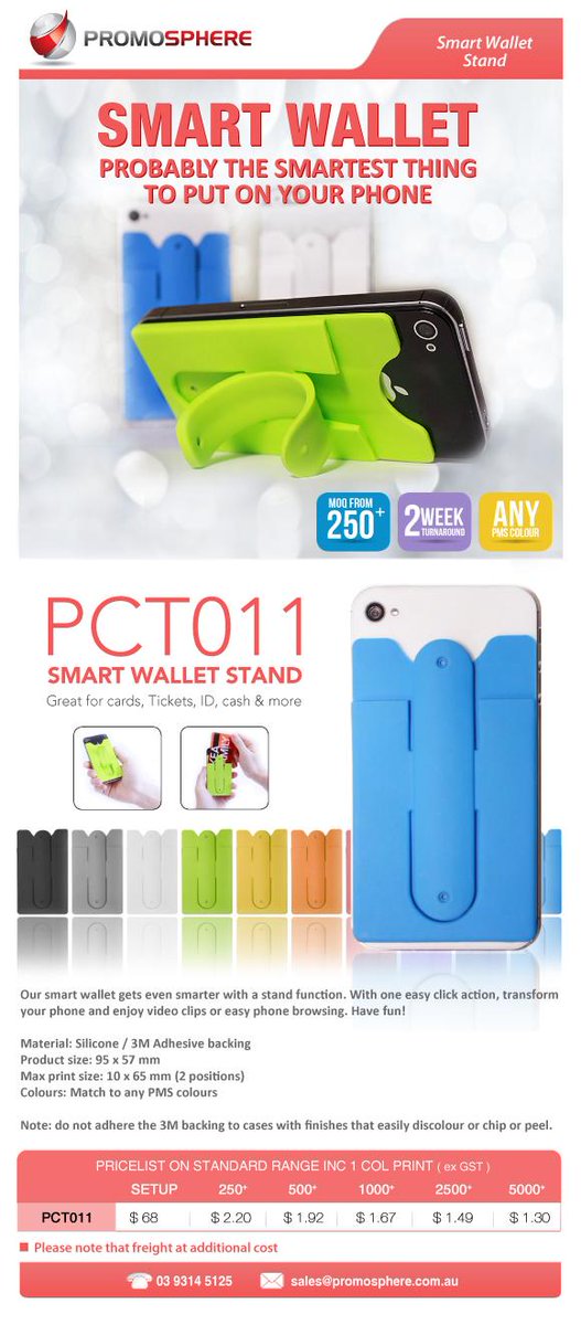 Promosphere's tweet image. Funky Smart Wallet and Phone Stand on sale
#promotionalproducts #corporategifts #smartwallet #phoneaccessories