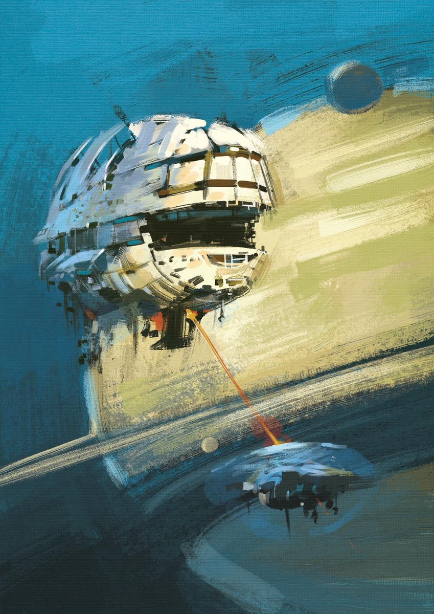 Cuthbo's tweet photo. Here is an early stage of a painting i'm working on. I'm damned excited about the new Pluto image! http://t.co/RoyteZTbTL
