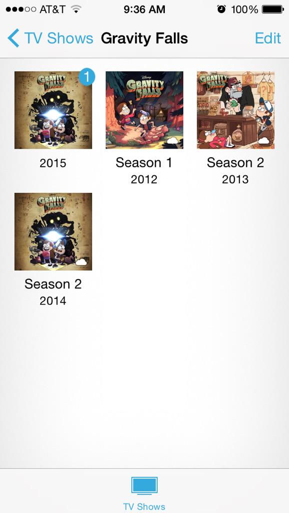 BillChipher's tweet image. *Just wanna point out how badly iTunes organizes Gravity Falls episodes. This is a complete mess*