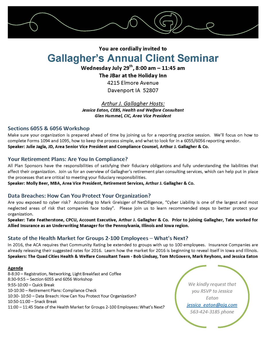 ChamberQC's tweet image. #IntheQ Gallagher's Annual Client Seminar