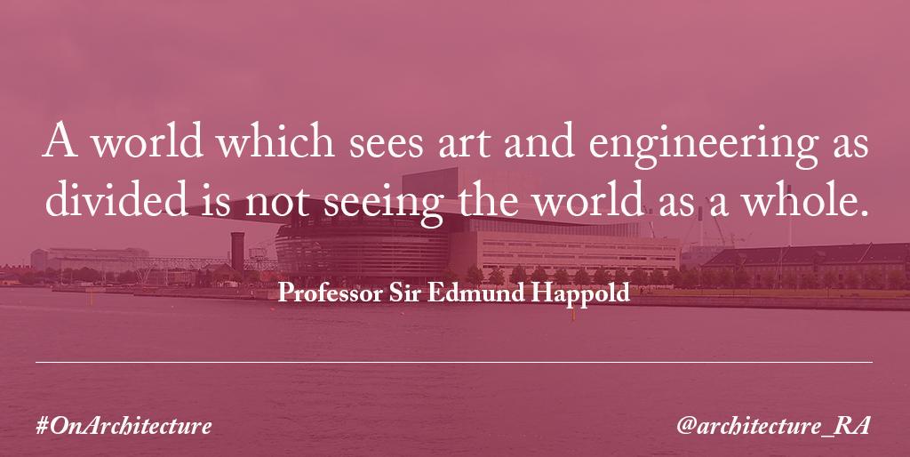 Sir Edmund Happold, founder of .<a href="/burohappold/">Buro Happold</a> #OnArchitecture and engineering; read an architect's p.o.v. tomorrow!