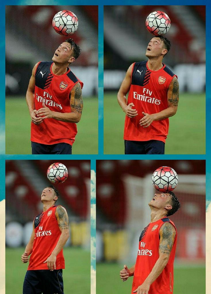 M10's tweet photo. Football &amp; Mesut? Forever as one! ⚽😘😉 #Asiatour http://t.co/qbruHwQPLg