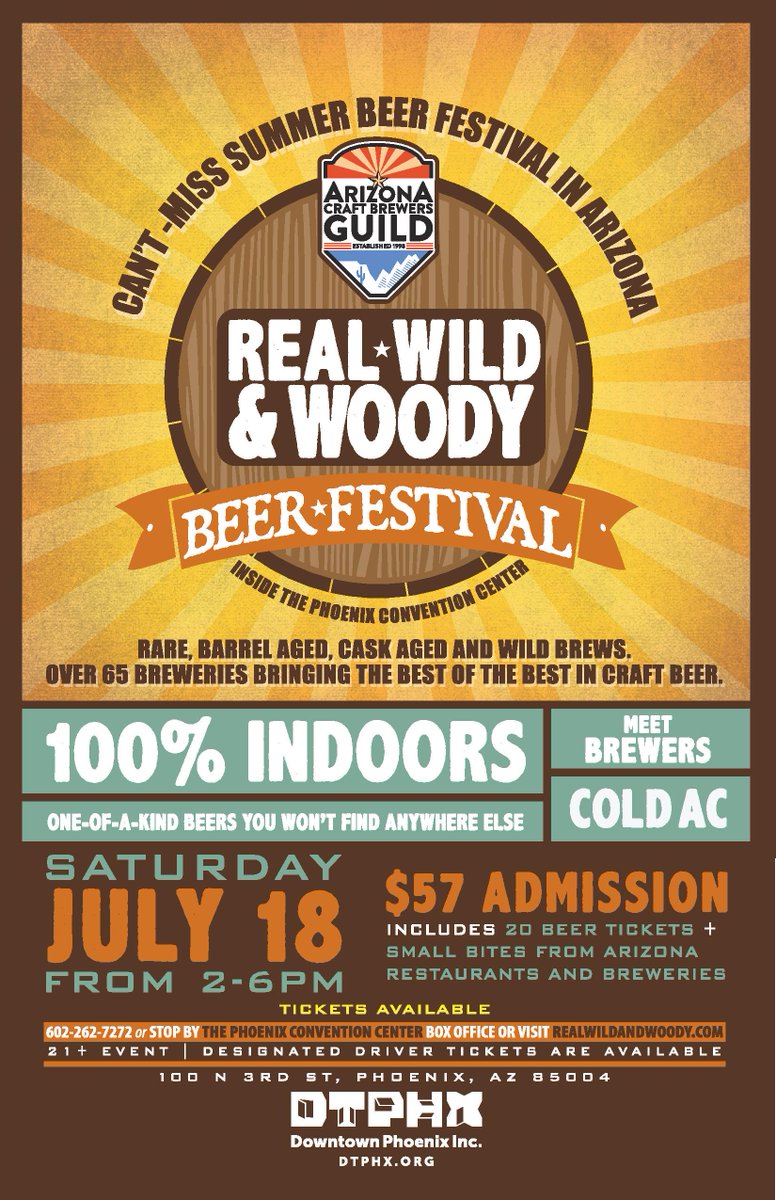 downtownphoenix's tweet image. Sample. Savor. Repeat. Win FREE tix to this Saturday's #RealWildWoody Beer Fest here: on.fb.me/1K4xAOG #dtphx