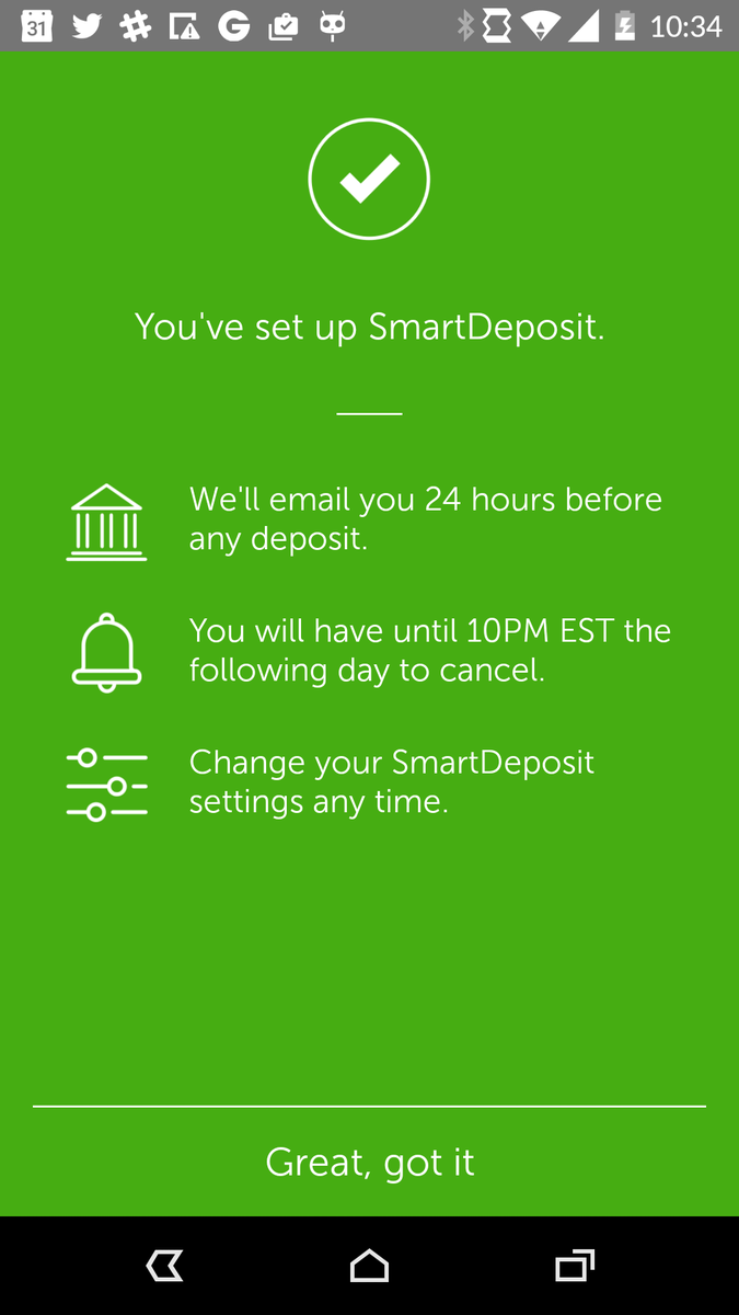paddy_estridge's tweet photo. #SmartDeposit launched today - now my money will invest itself! Congrats to the awesome team at #betterment http://t.co/rysYiVD3xz