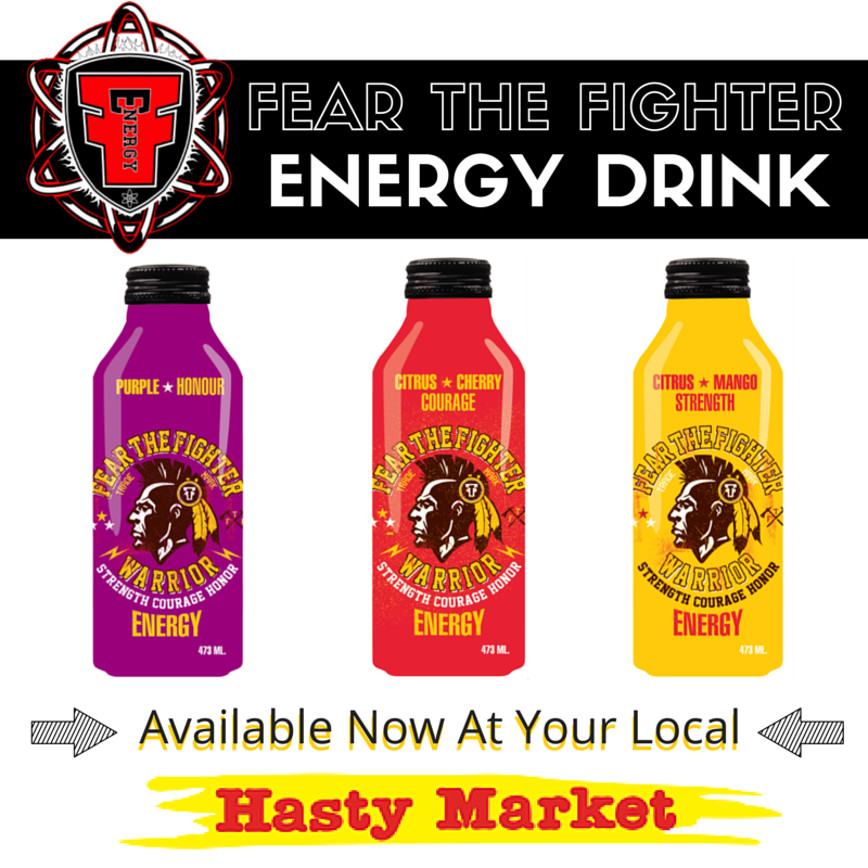 FtfEnergy's tweet photo. Looking for an energy boost? 

Your local #HastyMarket now has Fear the Fighter Energy Drinks in three great flavors. http://t.co/8xgFN16VCK