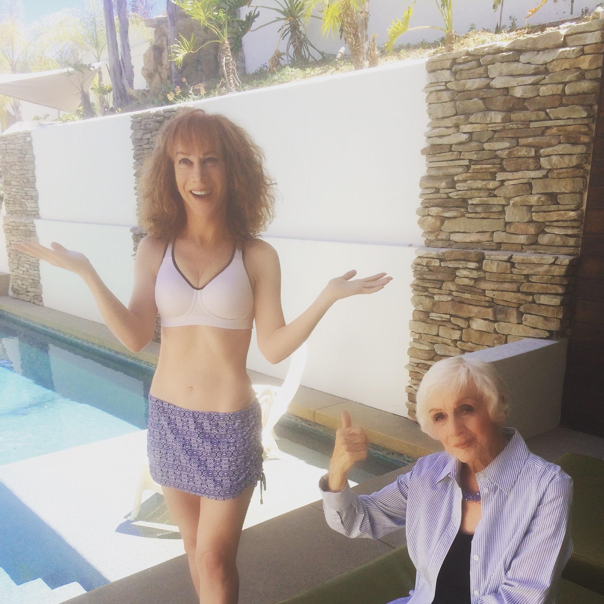 Kathy Griffin on X: 1)Jog bra 👍 2)bathing suit bottoms👍 3)attitude from  my 95-year-old mother👍  / X