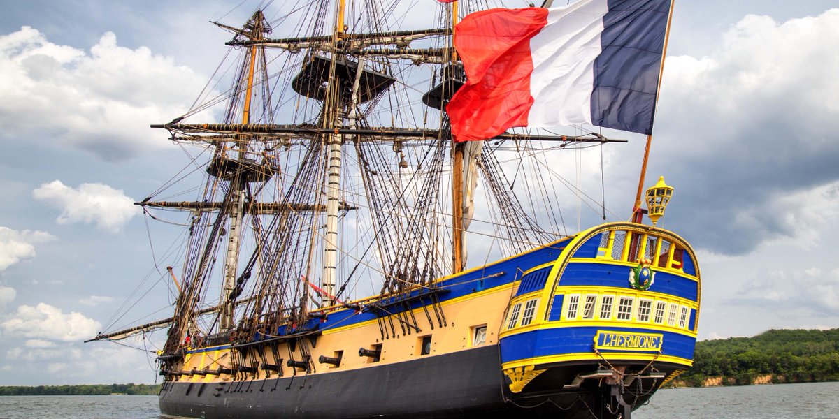 Happy #BastilleDay from the #Hermione! See the ship through 7/15 in #Castine &amp; don't miss tonight's fireworks at 9PM.