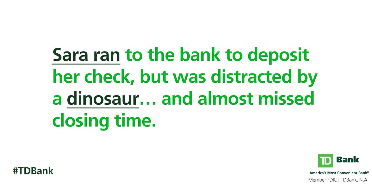 Td Bank On Twitter Name One Color One Animal And One Verb