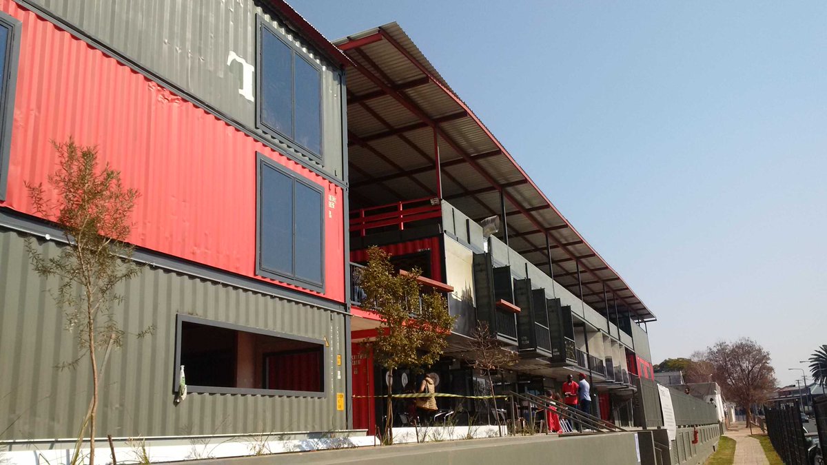 Interesting new shopping mall going up in Melville @Joburg - built out of shipping containers.