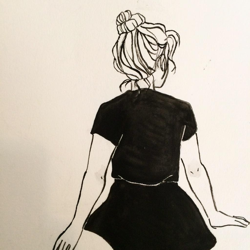 elysepierrette's tweet photo. A self portrait experimentation with watercolor as ink. http://t.co/BxTmHWozs7
