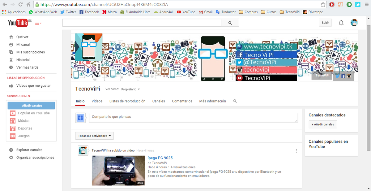 TecnoViPi's tweet photo. ¡¡¡ESTRENAMOS NUEVO CANAL DE YOUTUBE!!!, ENTRA AQUÍ PARA DISFRUTAR DE NUESTROS VÍDEOS: https://t.co/kC925NnJU8 http://t.co/ajmSfFQ25n