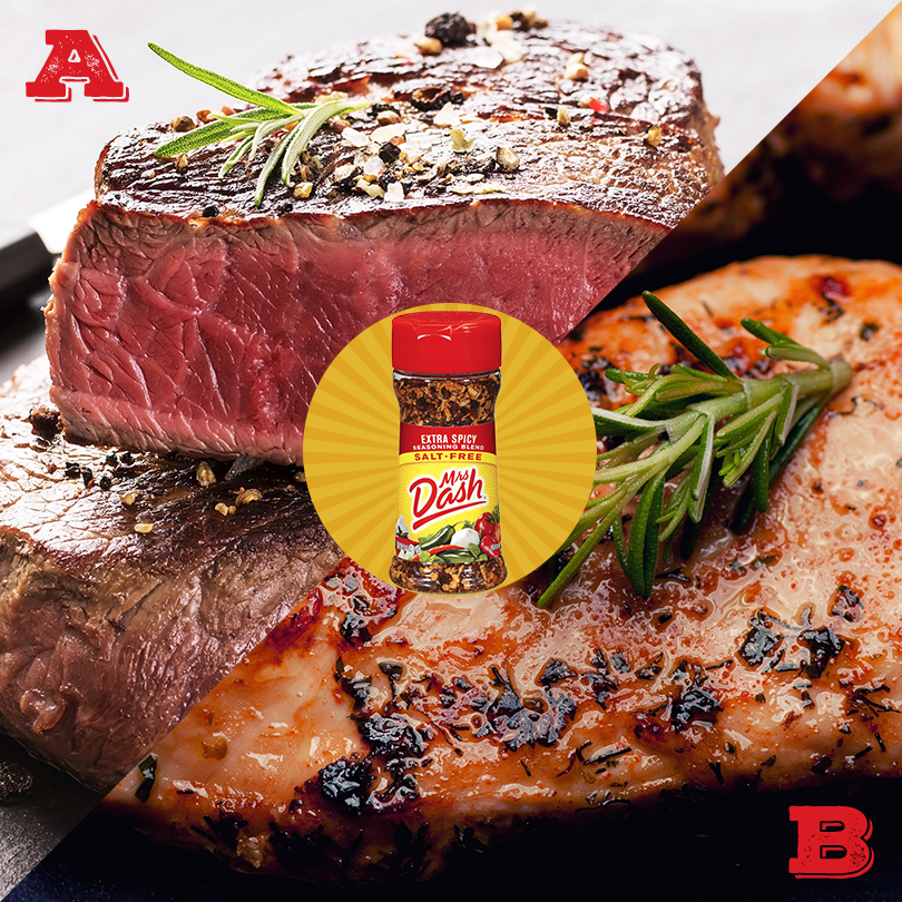 mrsdash's tweet image. Spice things up without adding salt. Which  would you rather add our extra spicy blend to: chicken or steak?