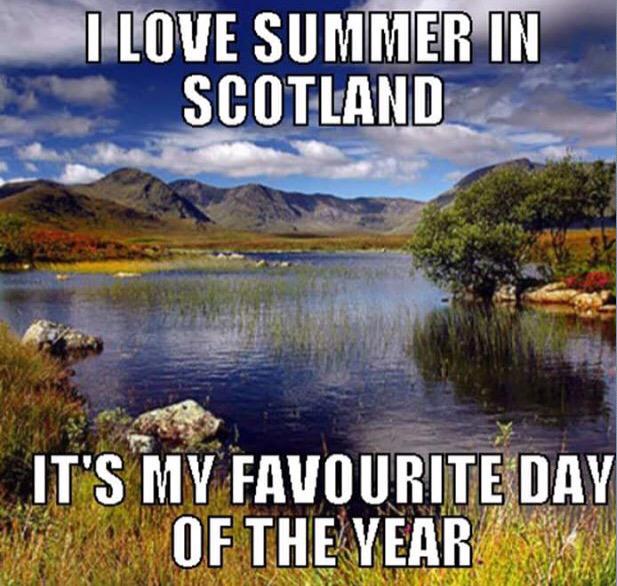 Can't wait to be back in sunny Scooterlan #scotland