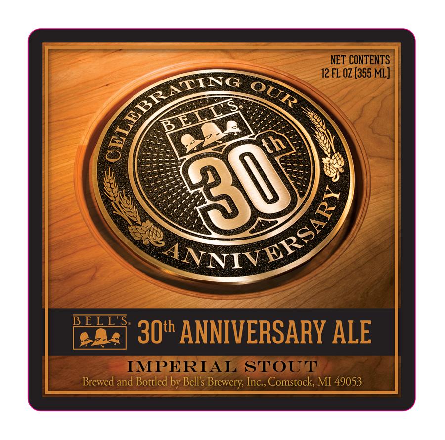 BellsBrewery's tweet photo. ANNOUNCING: Bell's 30th Anniversary Ale, an Imperial Stout, will debut in Sept.: http://t.co/dwM3p901dz #Bells30th http://t.co/gD4iF0Xw9q