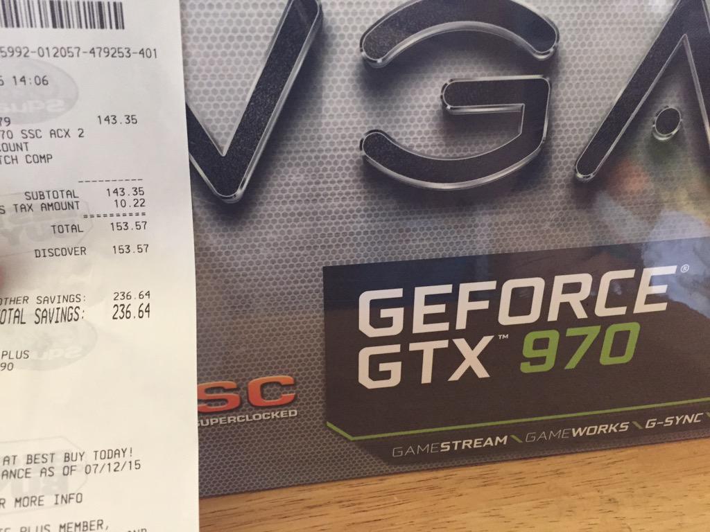 kashi_takashi's tweet image. Just got a 970 for $150 and here is the proof :D thanks #PCMasterRace