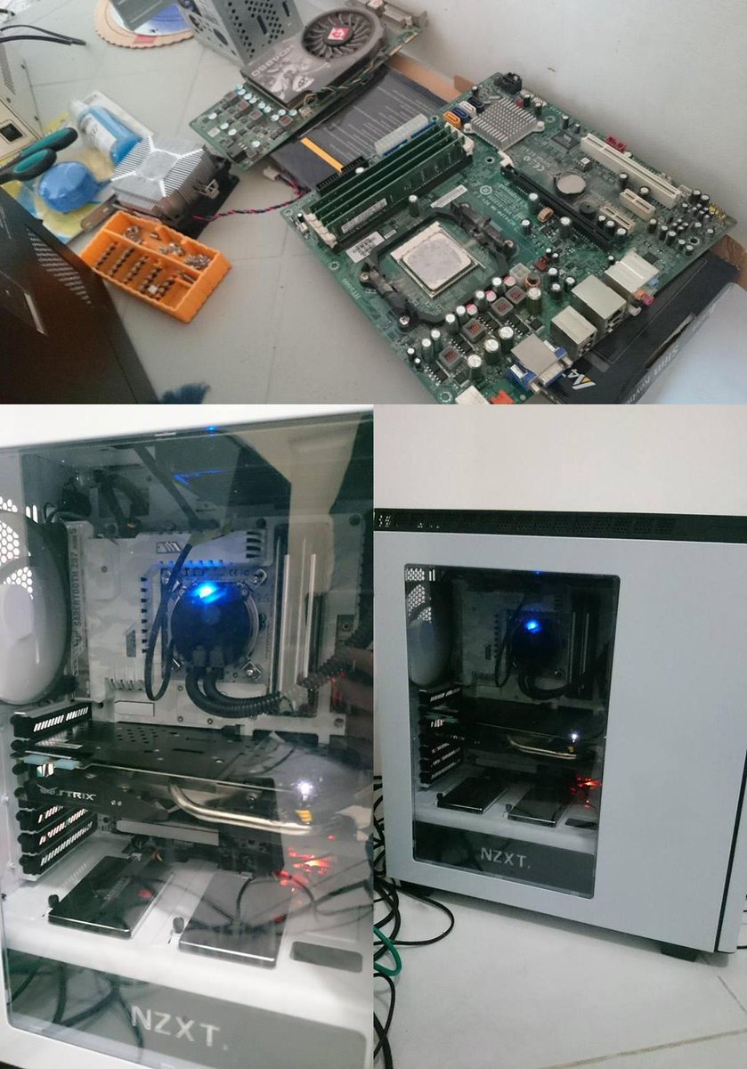MadmanGraphics's tweet image. Before and After. #ASUS #NZXT #CoolerMaster #Corsair #Samsung #PCMasterRace #TheFridge
