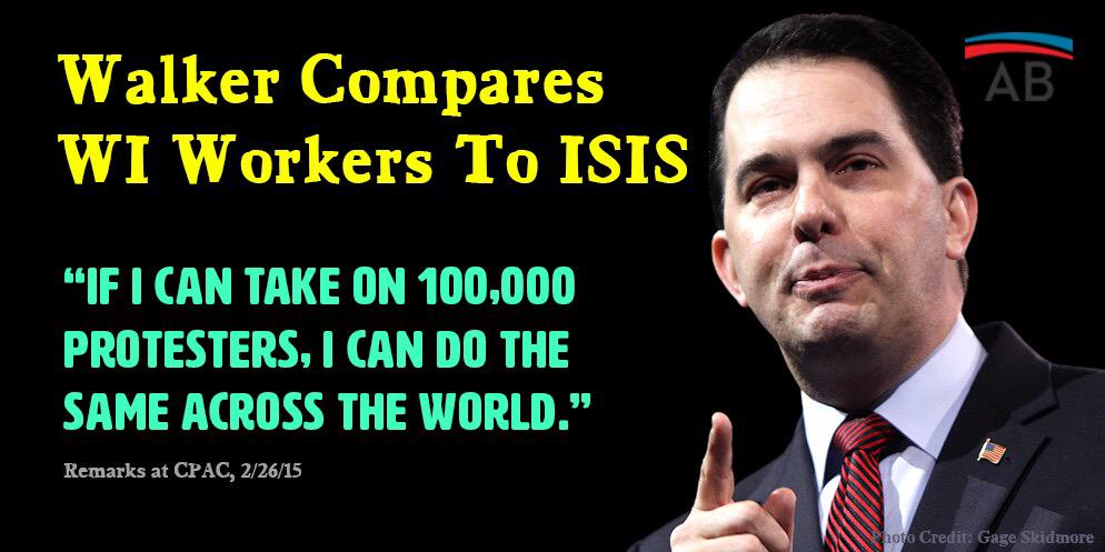 UniteBlueWI's tweet image. #ScottWalker is Really Unhappy About The Iran Deal huffingtonpost.com/2015/07/14/201… #UniteBlue #WISIS