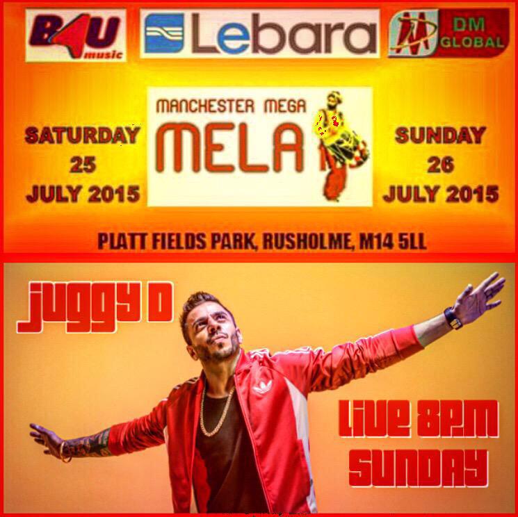 ApnaMediaUK's tweet photo. CATCH @JuggyD PERFORMING AT #MANCHESTER #MEGAMELA on SUNDAY 26th at 8PM @THEOFFICIALB4U http://t.co/9vIvVUUU6k