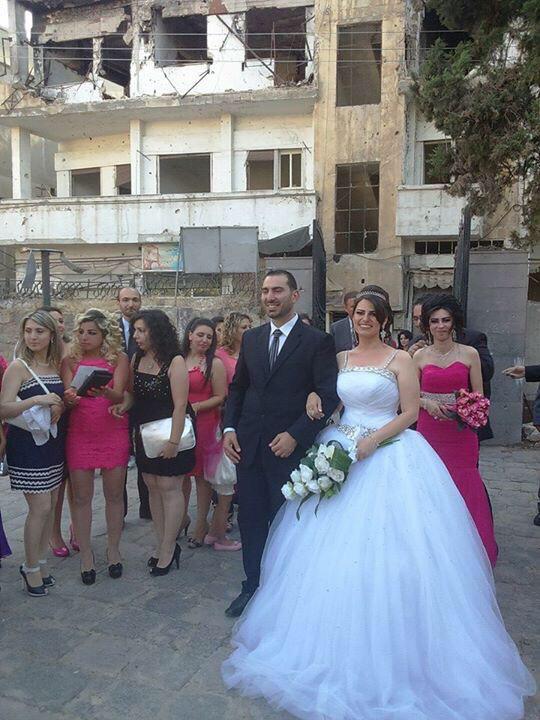 josephwillits's tweet image. More lovely photos of Fadi &amp;amp; Rana's wedding in #Homs' destroyed St George's church  #Syria
