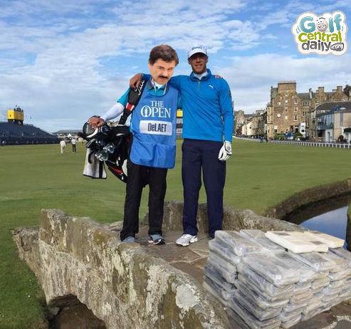 First powder all over <a href="/GrahamDeLaet/">DeLetty</a>'s bag then this guy shows up caddying. All makes sense now!golfcentraldaily.com/2015/07/el-cha…