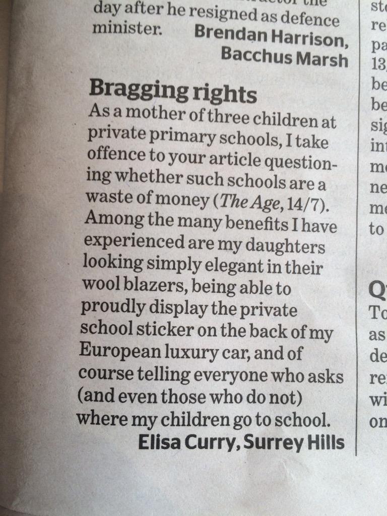 bbox's tweet image. LOL. Elisa Curry from Surrey Hills, you have three unarguable points there.