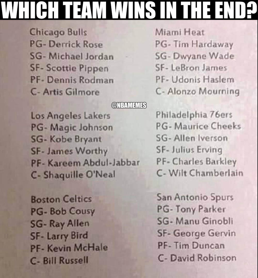 Who you got on a 5 on 5?