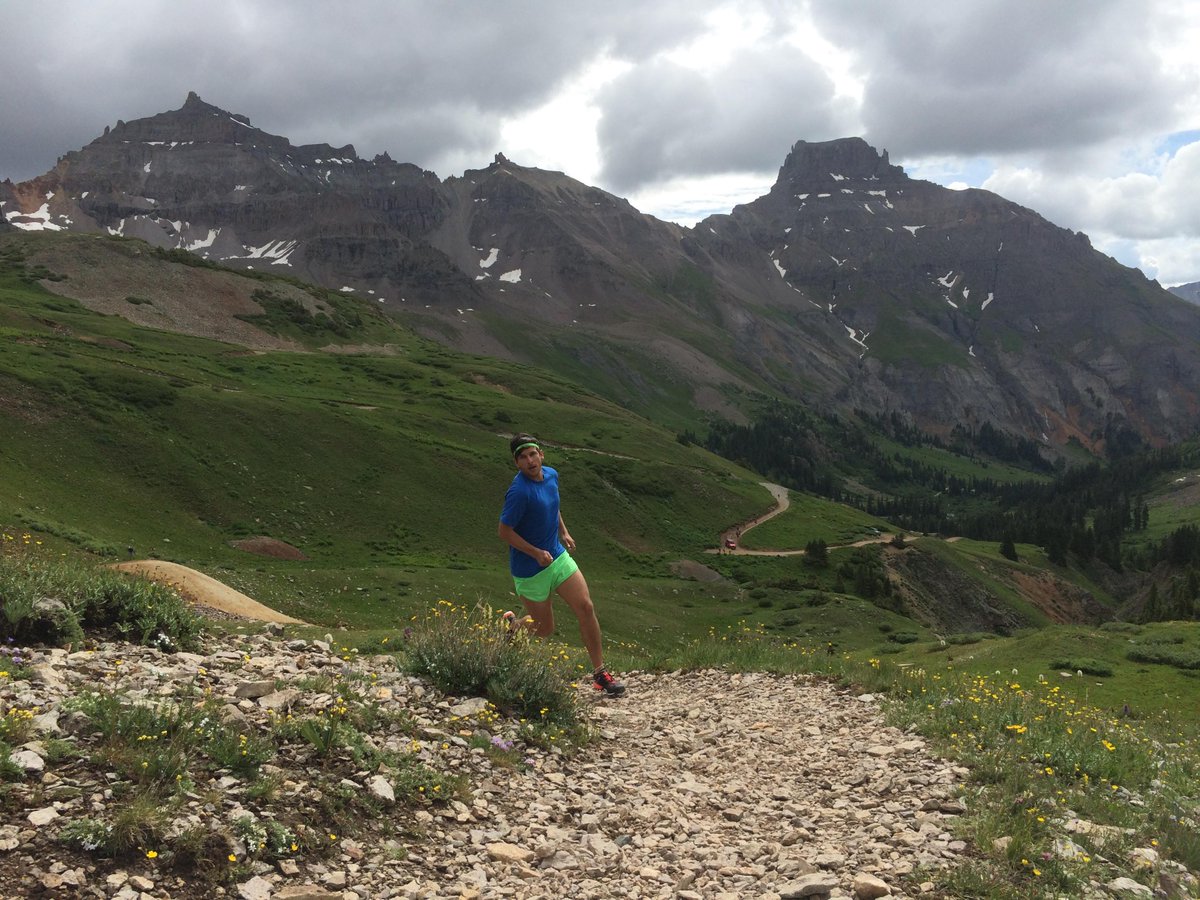 trailrunnermag's tweet photo. @jbonnettruns models at the Trail Runner Photo Camp earlier today, near Mt Sneffels #Colorado @adidasoutdoor http://t.co/YBuHwdPxTl