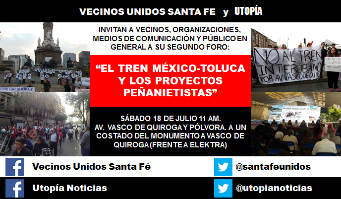 <a href="/Pueblo_Tetelpan/">Pueblo de Tetelpan</a> <a href="/Nomascondos/">AltoALaConstruccion</a> @DTOyAvTOLUCA <a href="/TetelpanDAO/">TetelpanDAO</a> <a href="/SRXochiac/">SantaRosaXochiac</a> Invitación a foro sobre Tren México-Toluca