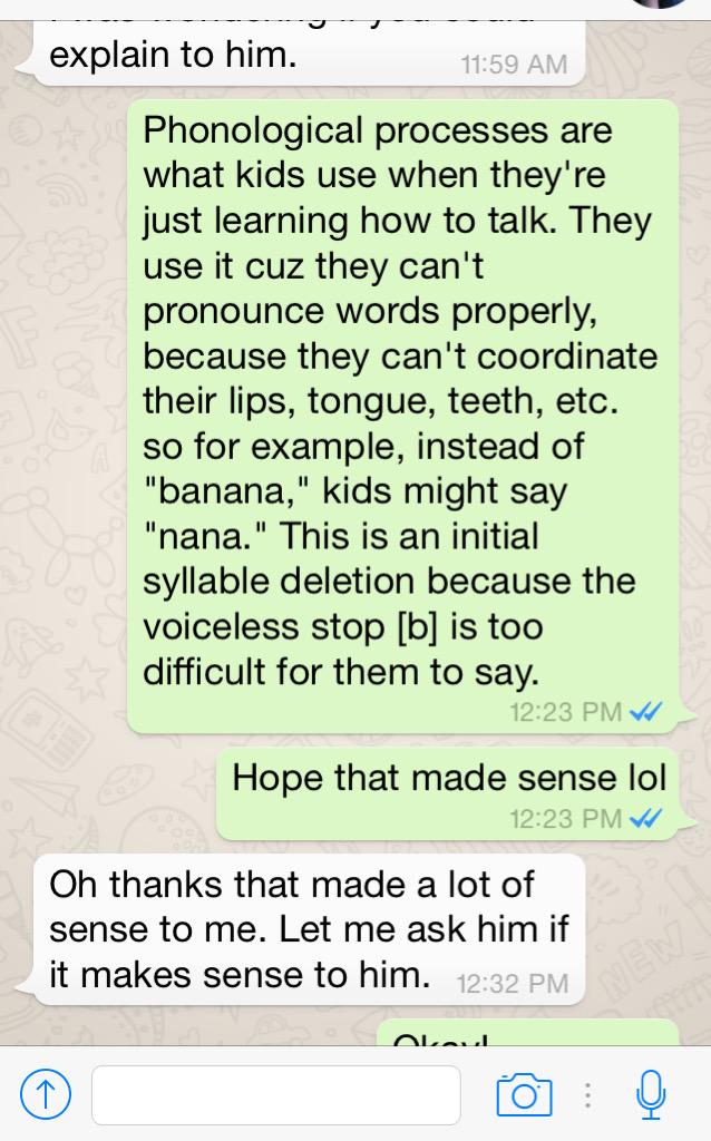 Tosinbabby's tweet image. Trying to explain phonological processes 😭. #linguistproblems