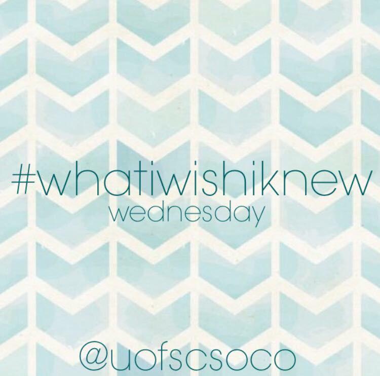 Post an Instagram or tweet what you wished you knew during recruitment by #whatiwishiknew and tagging @UofSCSoCo